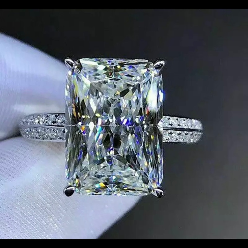 New Rectangle Shape Solid 925 Sterling Silver Eng… - image 5